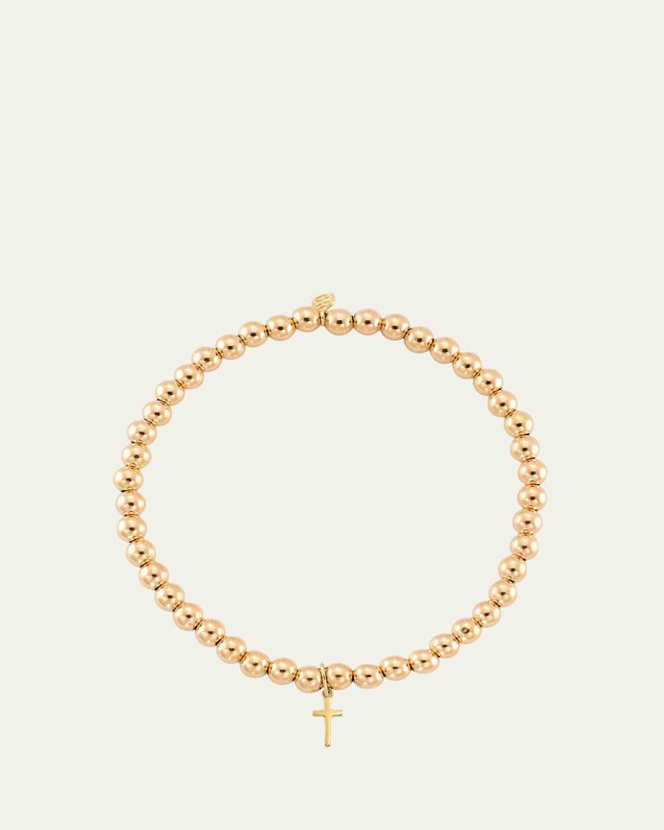 14K Tiny Pure Cross Charm Bracelet